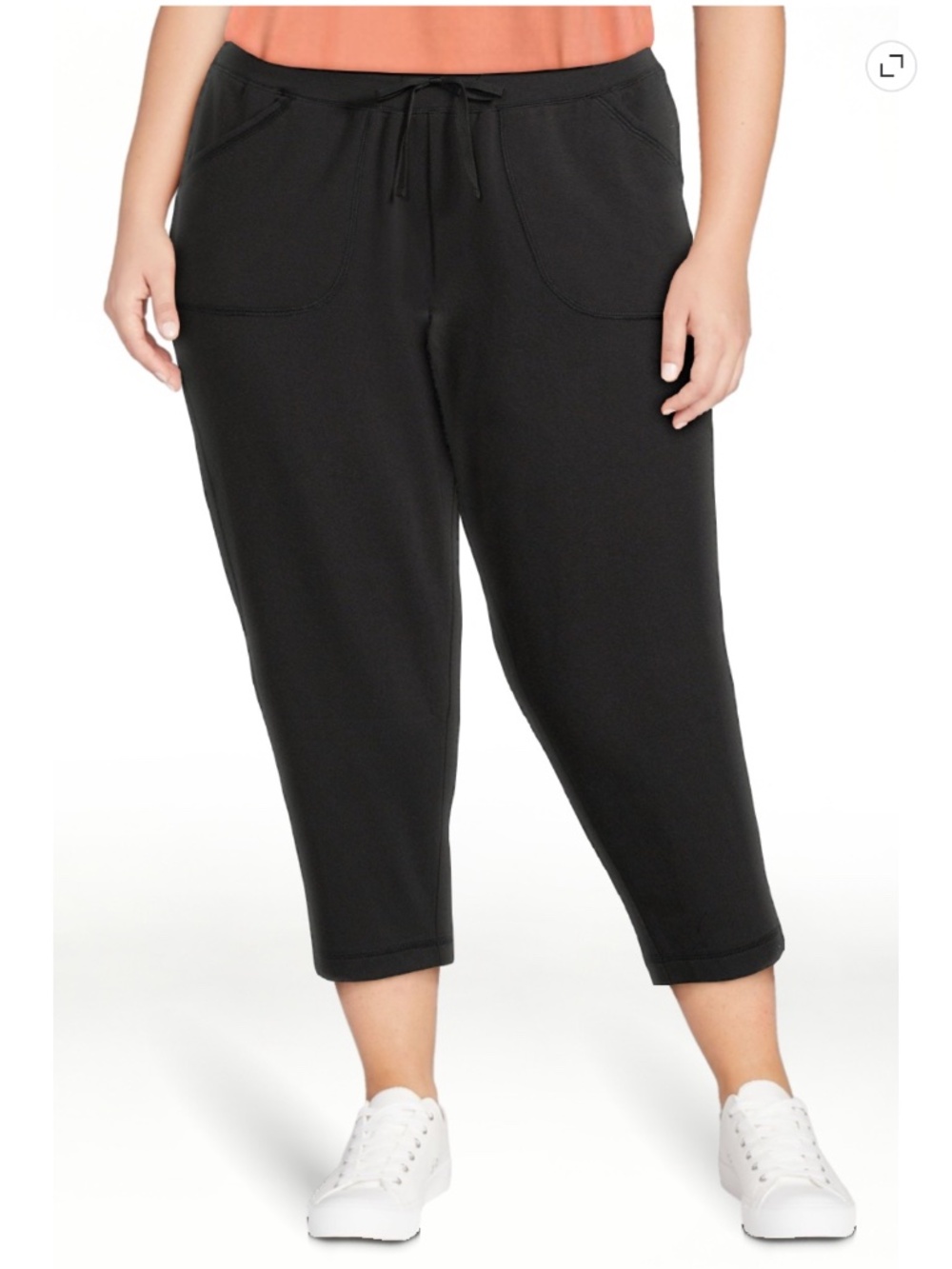 Athletic Works Women’s Black 22” Inseam Knit Capris Size XXL NWT